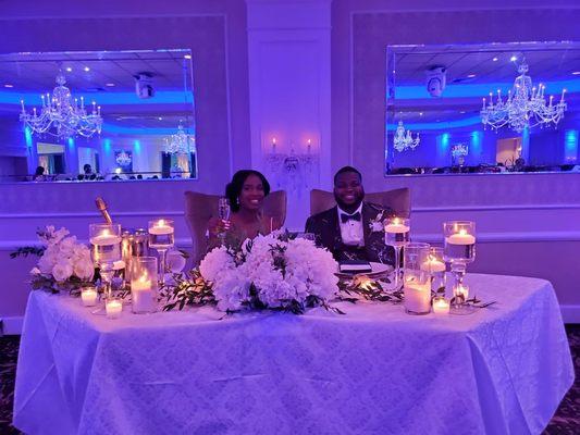 Our Bellé bride and groom, Myberline & Dimitry at the sweetheart table.