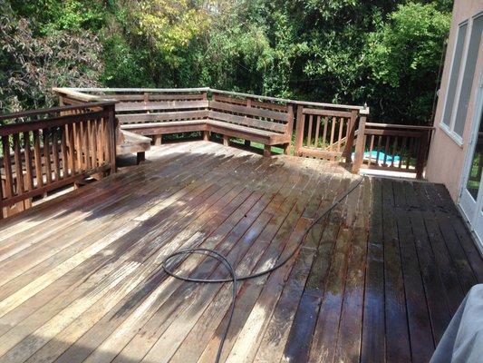 Deck power wash and staining