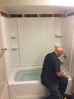 Finishing off brand new fiberglass tub/shower and surround