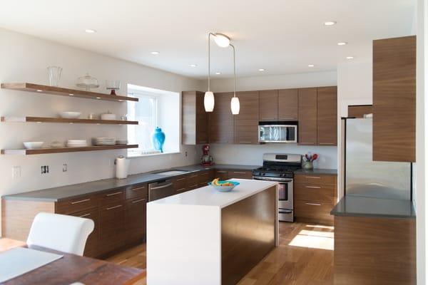 Modern Walnut Kitchen Refacing