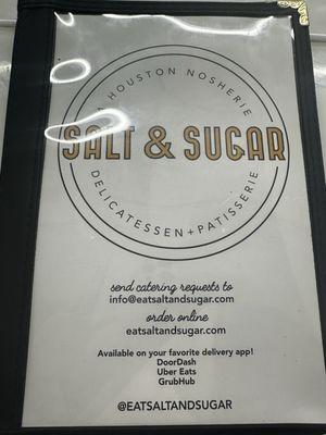 Salt & Sugar Menu