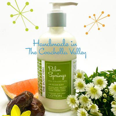 Handcrafted daily, try our Palm Springs Spa Collection Hand & Body Lotion