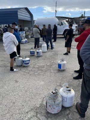 Line for Propane tank fills.