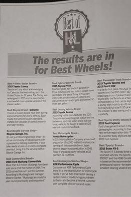 Best motorcycle repair Herald-TImes Newspaper 2015