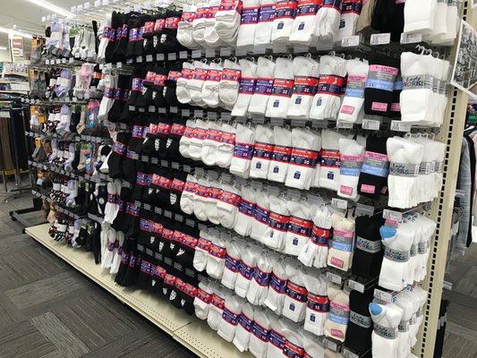 ladies' socks aisle