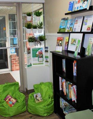 Take a free book at every visit!  Read in our Reading Garden