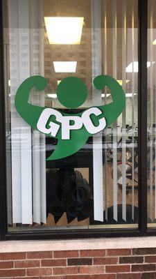 Logo on our front window