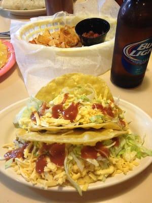 Corn tacos with taco yreT hot sauce!!