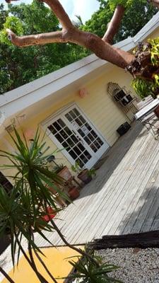 Perfect corner location, in front of the huge gumbo limbo trees.