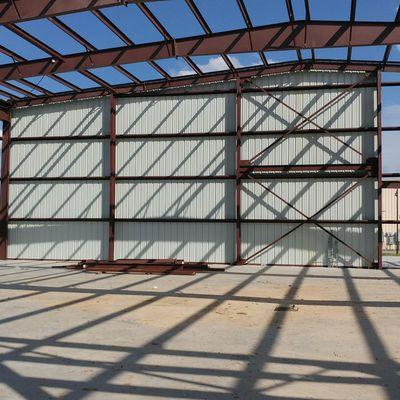 Interior view of aircraft hangar.