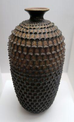 James Sheldon Carey; Textured Vase; 1960; stoneware