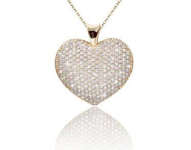 Show your love with this fabulous diamond pave' puffed heart pendant