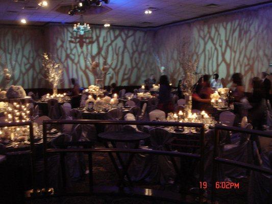 Winter Forrest Tree Projections - Sophisticated and Elegant Wedding Lighting