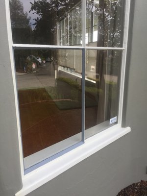 new tempered glass installation, coordinates with existing.