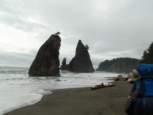 Backpacking along the coast of northern Washington