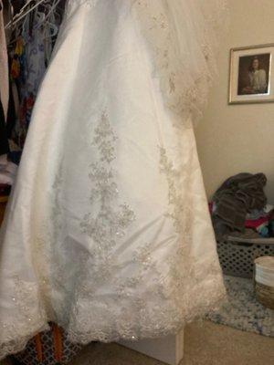 Wedding dress has never been worn and in excellent condition.