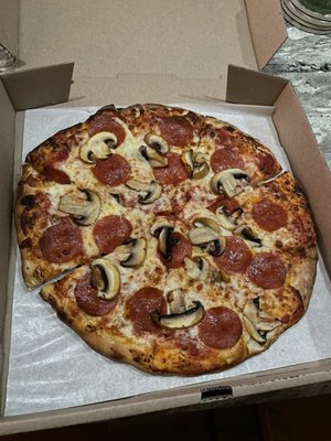 Pepperoni and Mushroom Medium Pizza