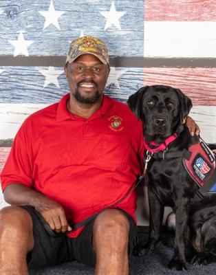 Veteran Kenneth and Service Dog Amelia