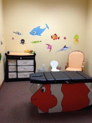 Our pediatric adjusting room is loved by many of our patients.