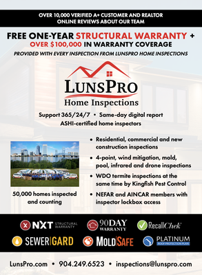 LunsPro Inspections in the Jacksonville, Florida metropolitan area