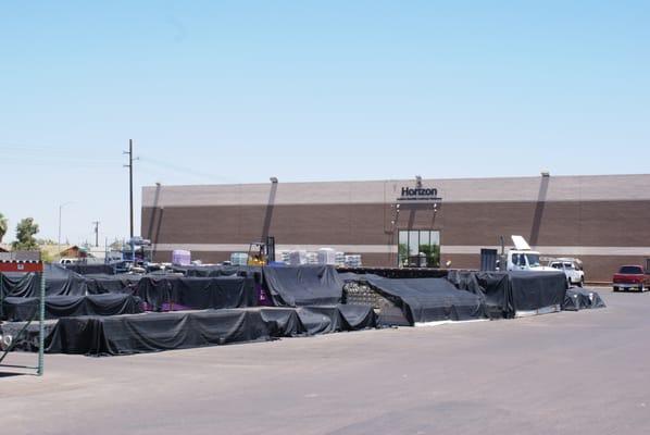 Entering Horizon's parking lot on the east side of the building.