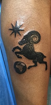 I'm an Aries so I got this tattoo today at Hustler Parlour in the Bronx NY. LOVE IT