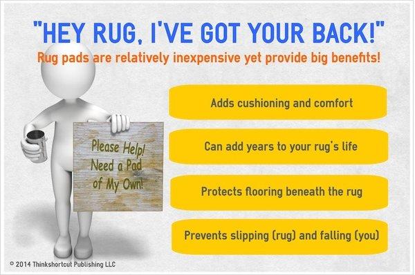 The benefits of a rug pad. Hot Summer Specials. 15% Off 2 rugs and 20% percent Off 3 or more.