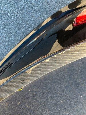 Rear carbon fiber spoiler in terrible condition