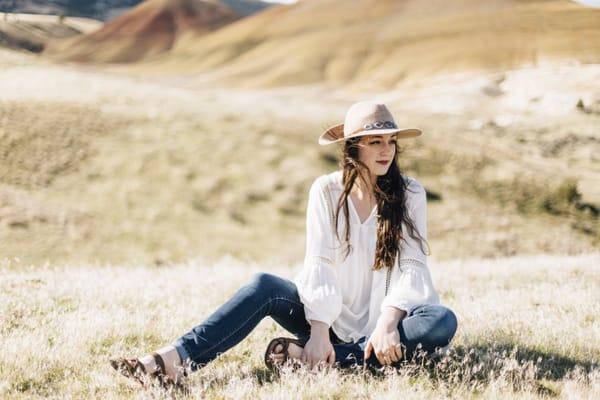 Amuse Society blouse with Free People jeans.