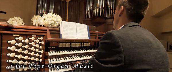 Wedding ceremonies at First Coral Gables can be accompanied by the church's grand 71-rank Schantz Pipe Organ.