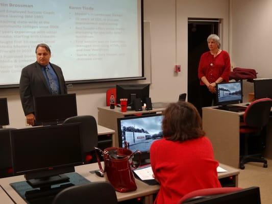 Karen Tiede and I teaching at NC State TSS