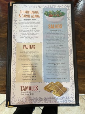 Tamales, Fajitas, Salads, Chimichangas & Asadas