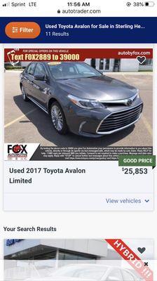 Two different prices for the same car at the same dealer at the same time