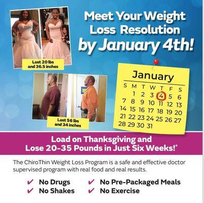 Lose 20 to 35 pounds before January 4th!