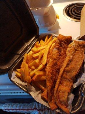 Whiting with fries. Hubby enjoyed it