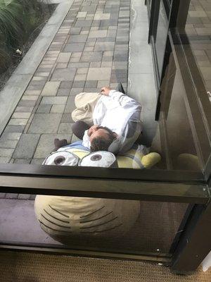 Homeless sleeping outside the office