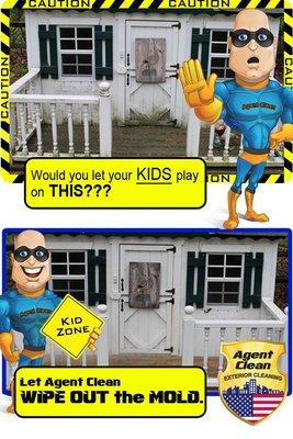 Don't let kids play on nasty, grimy playsets. We can clean and sanitize!