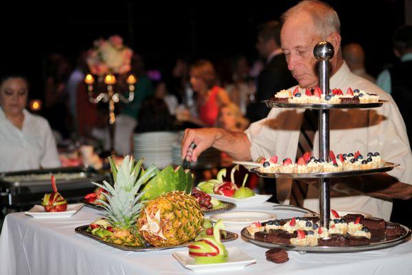 A beautiful buffet was set up after the ceremony for the guests.