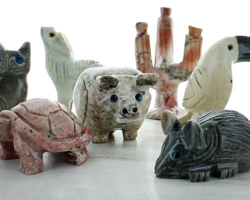 Carved Animal Fetishes & Mineral Specimens