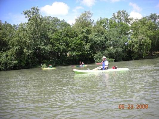 on the river