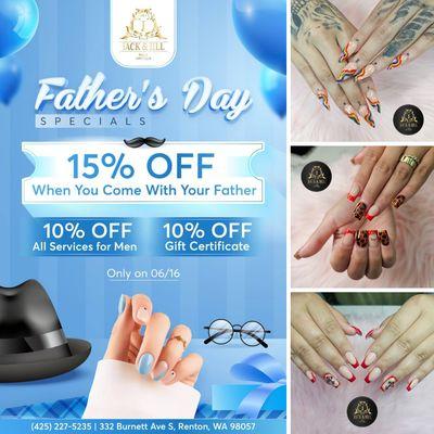 FATHER'S DAY SPECIALS 
Only on 06/16
This Father's Day, show your appreciation to your dad with our special discounts