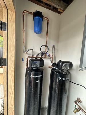 We added a water softening system to a newly built home.