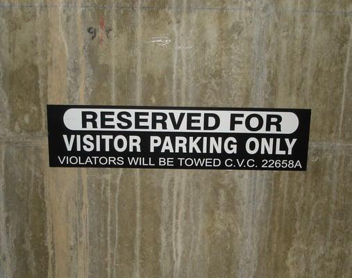 Reserved Parking Sign