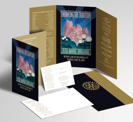 Invitation design and illustration for OKC Rotary Annual Inaugural