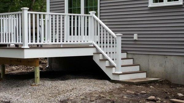 New composite decking and railings. Foxboro Ma