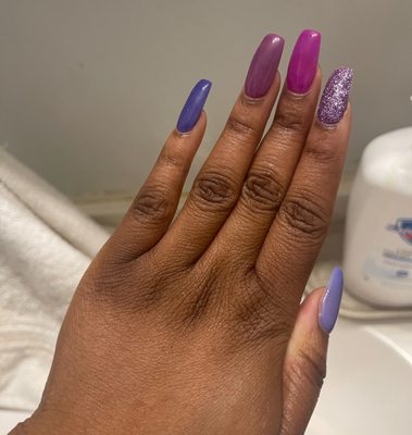 Shades of purple (color purple nails)