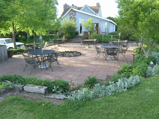 Relaxing on the patio and enjoying nature.