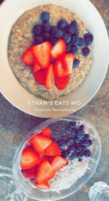 Oatmeal and smoothie bowl