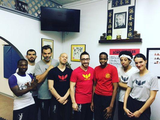 Canvas students hanging out at the C.W.T.A.A. HQ for a Saturday recap class taught by Sifu Alex Richter & Sifu Nekole Daniels