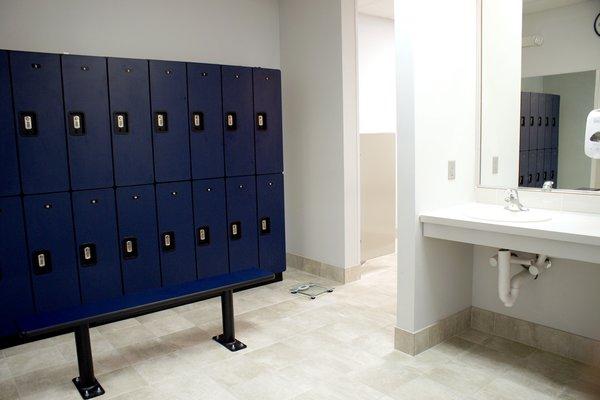 Locker rooms with showers